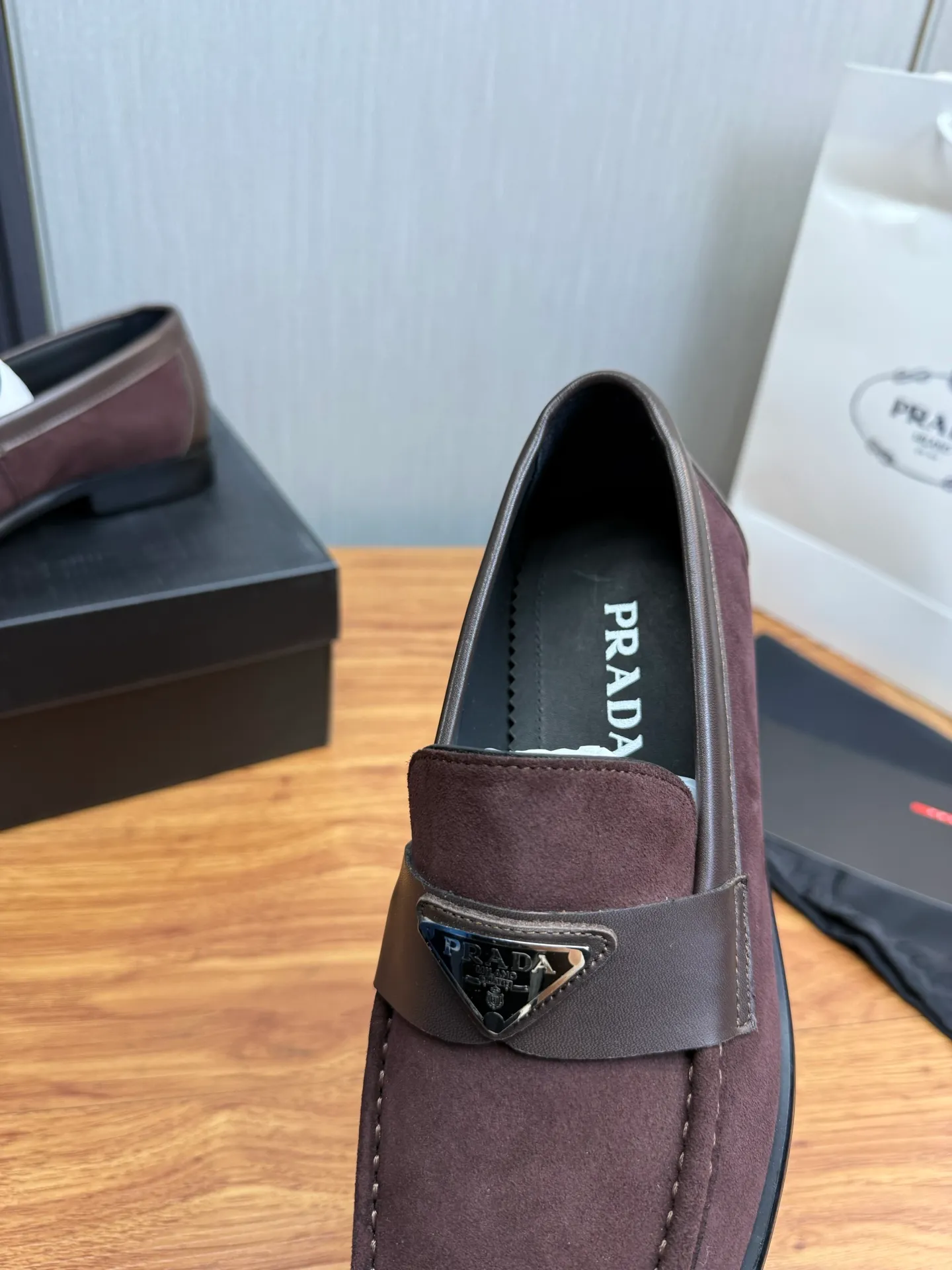 Factory price 580💰 ＰＲＡＤＡPrada. Men's business casual leather shoes, luxurious and noble👞All imported original brand leather materials, just to create a more comfortable wearing experience, upper: original cowhide. Frosted cowhide➕Imported full cowhide, original outsole✔️36-45 (45 non-returnable)